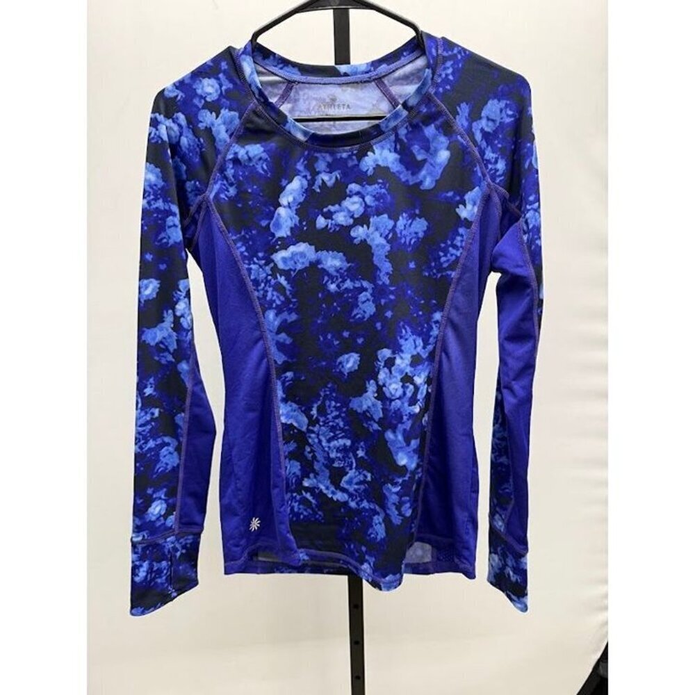 Athleta Blue Purple Pattern Long Sleeve Tee